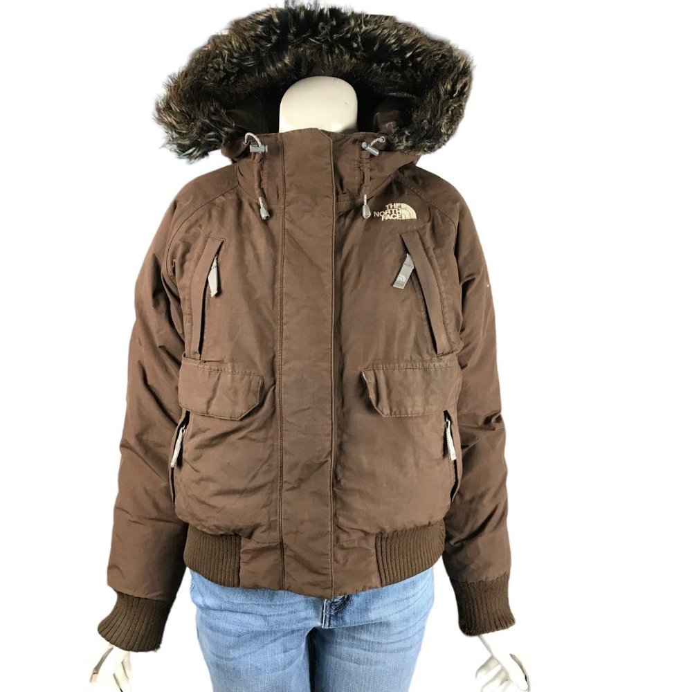 North Face Brown Puffer Winter Jacket Womens Size M